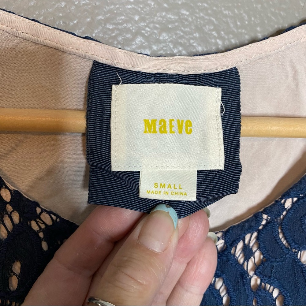 Maeve Navy High Low Lace Dress - Picture 7 of 7